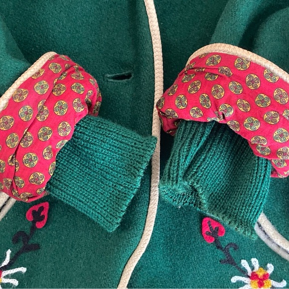 Vintage 50s Petti Glen Green Wool Lined Embroidered Button Blazer Women’s XS/S - Picture 9 of 16